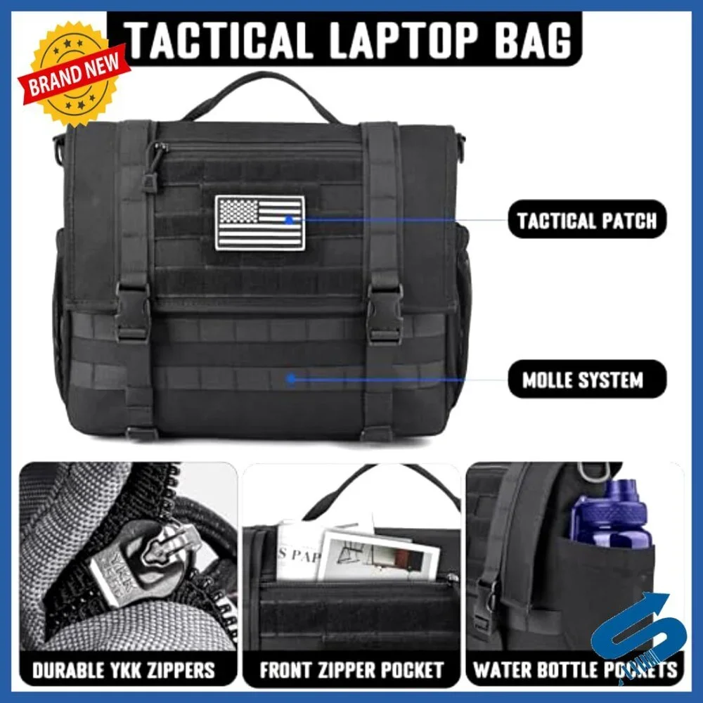 Military Style Messenger Bag 15.6 Inch Laptop Briefcase Tactical Nylon